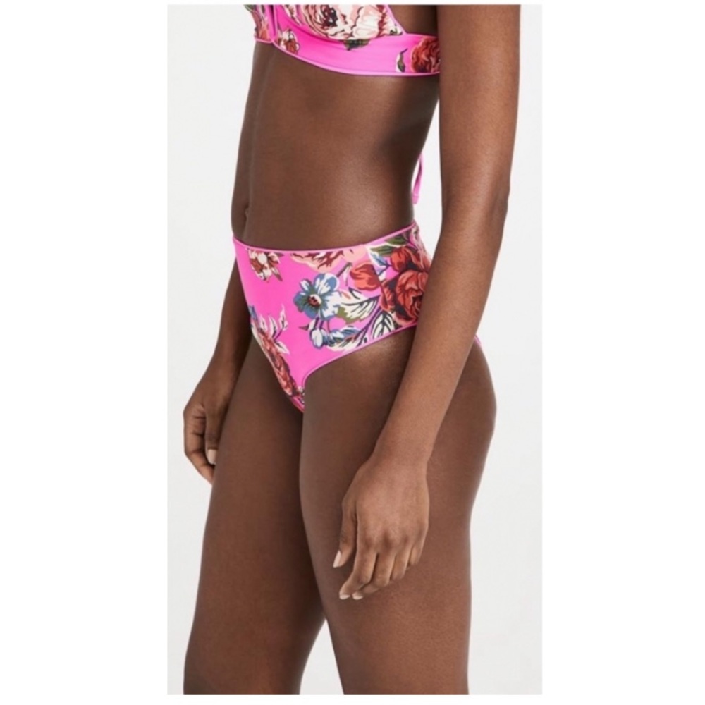 (BOTTOMS) Fuchsia Agate Malia Reversible High Waist Bikini Bottoms.